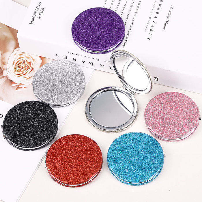 Small Mirror Portable Mini Girls Round Portable Makeup Mirror Female Student Makeup Mirror Folding Mirror - Image 4